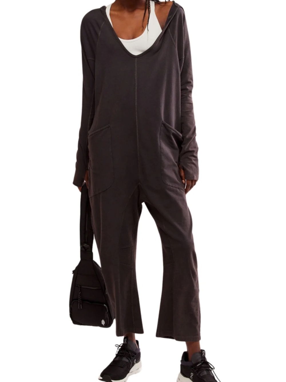 NWT FP Movement Hot Shot Onesie Long Sleeve in Washed Black - Size XSmall!